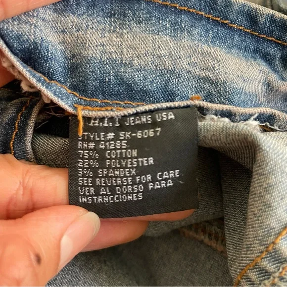 SOLD Vintage H.I.T Jeans USA Fairy Boho Denim Embellished Embroidered Skirt - Picture 10 of 10